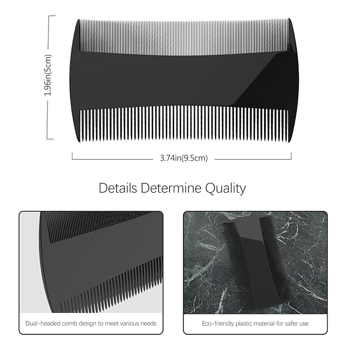Kootinn 5 Pack Double-Sided Pocket Comb for Hair, Beards & Mustaches | Fine & Coarse Teeth, Everyday Comb For Detangling Knots, Beard Care & Grooming