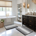 BSICPRO Bathroom Rugs and Mats Sets, 2 Piece Thick Absorbent Chenille Bath Mat Set Non Slip, Soft Shaggy Bath Room Floor Mats, Machine Washable (20" x 32" Plus 16" x 24", Black)