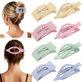 8Pcs French Flat Hair Clips for Women 2 Styles Claw Clips for Girls Matte Flat Hair Claw Clips for Thin and Thick Hair Large Non-slip Strong Hold Hair Accessories for Women (Light Colorful)