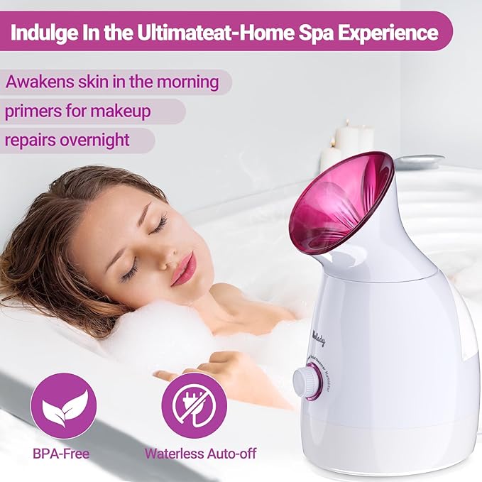 Wolady Facial Steamer Large 3-in-1, Towel Warmer & Humidifier Mode, Nano-Ionic Face Steamer with Skin Care Tools, Facial Pores Deep Cleaning, Warm Mist Home Sauna Spa for Women, Birthday Gifts