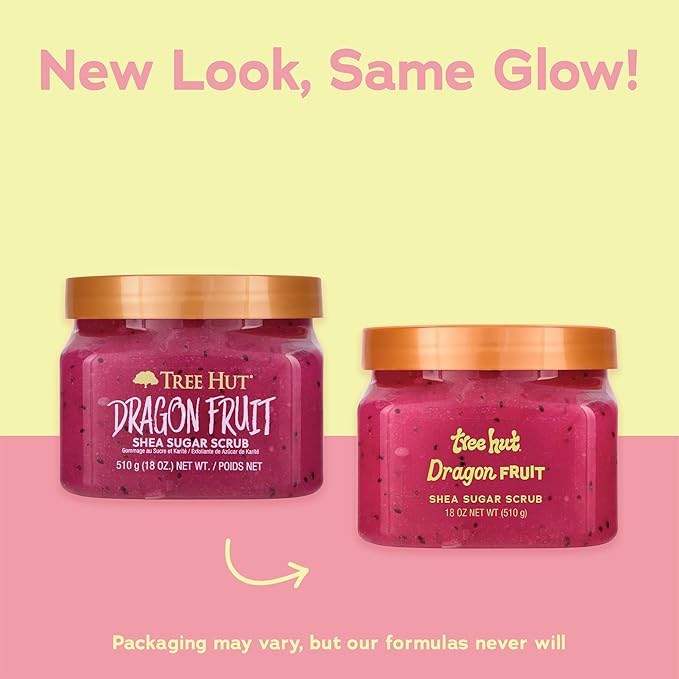Tree Hut Dragon Fruit Body Scrub, Exfoliating Sugar Scrub, Vegan, 18 Oz