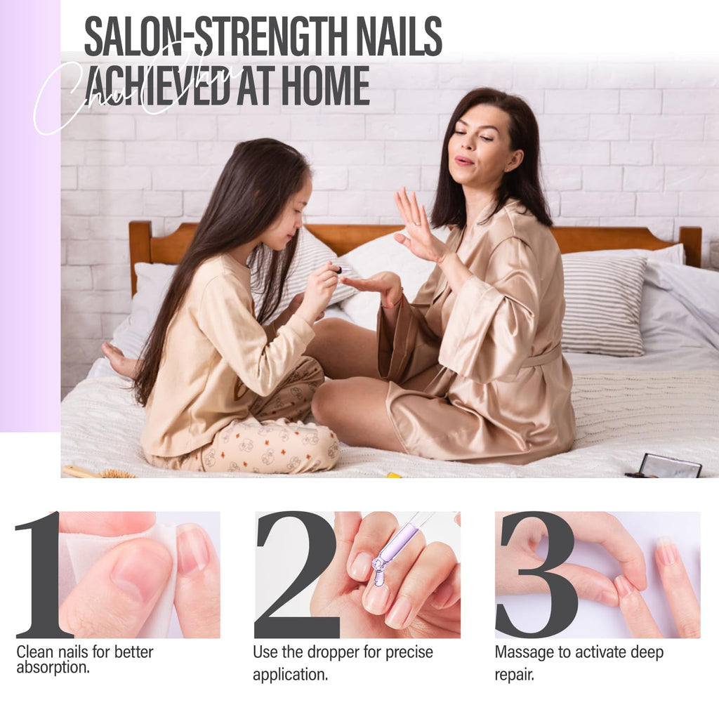 CHUCHU Nail Growth and Strengthener Oil for Cuticle - Repair Moisturizing Treatment - Natural Jojoba Vitamin B & E Nail Oil for Dry Cracked Nails (Lavender 01)