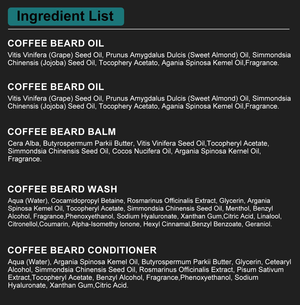 XIKEZAN Beard Kit for Men Grooming/Care w/Coffee Scent-Soften,Soothe Beard
