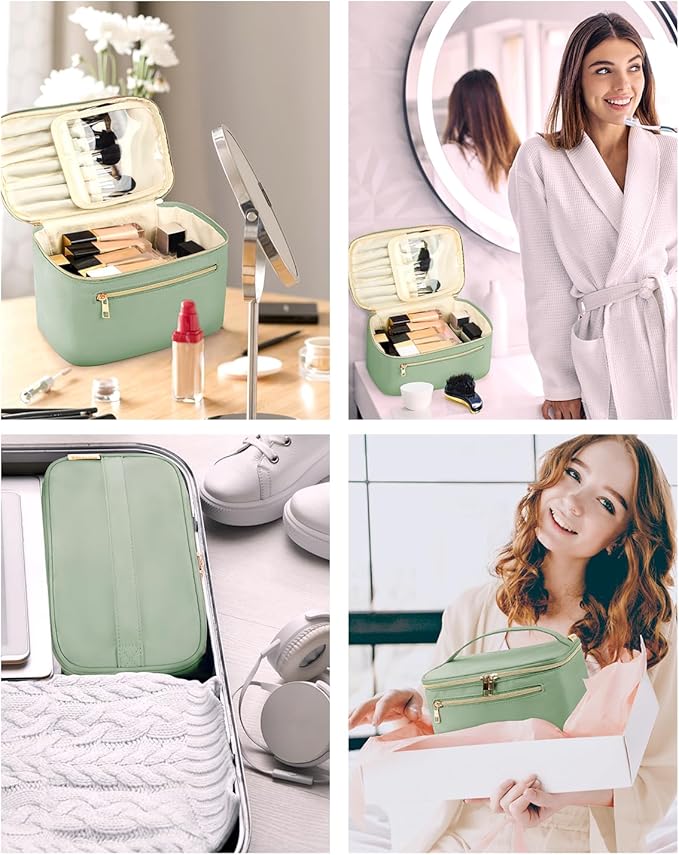 Wandering Nature Makeup Bag, Women Travel Make Up Vanity Case with Handle