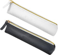 Tucnoeu 2pcs Small Leather Pouch Mini Cosmetic Bag with Zipper - Portable Cosmetic Organizer for Women & Girls - Black and White