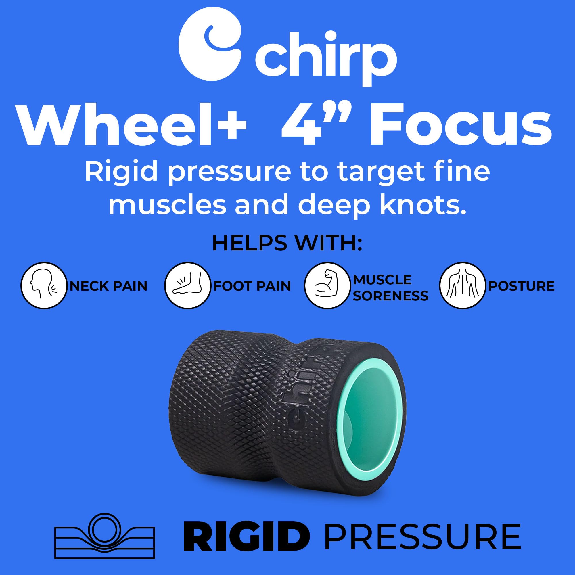Chirp Wheel+ Foam Roller, Back & Neck Pain Relief, Mint 4-Inch