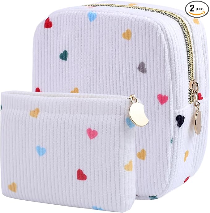 2-Pack Period Bag for Women Girls, Portable Corduroy Sanitary Napkin Storage Bag Period Pouch Small Discreet Menstrual Pouch, Sanitary Pads Period Kits Tampons Holder for First Period