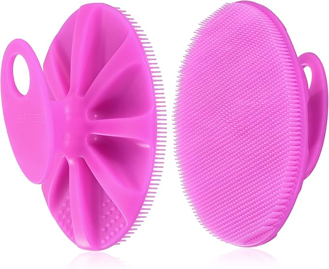 INNERNEED Silicone Body Cleansing Brush Exfoliating Scrubber, DGreen+Purple