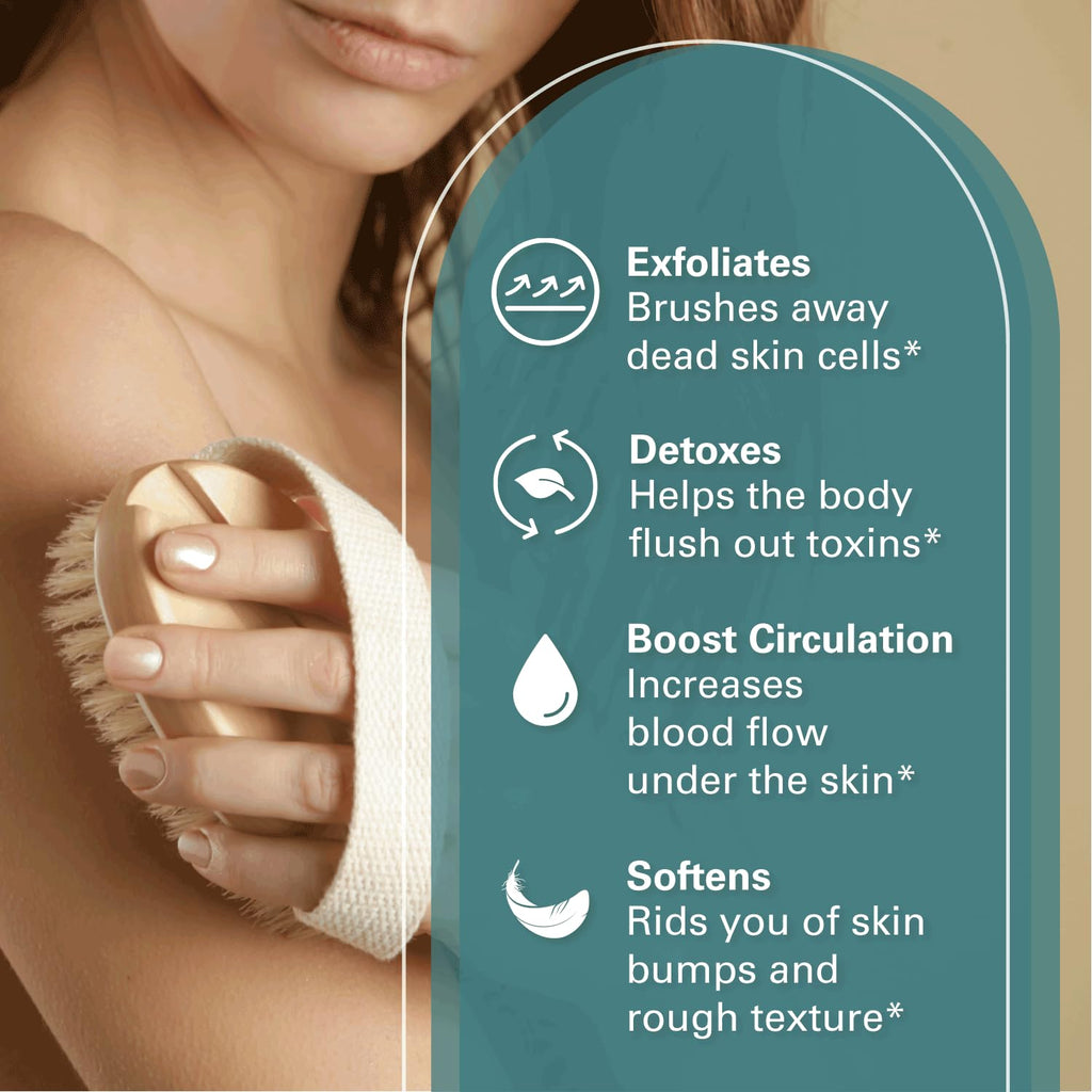 Firm Dry Brush for Body, Firming & Exfoliating Body Brush by M3