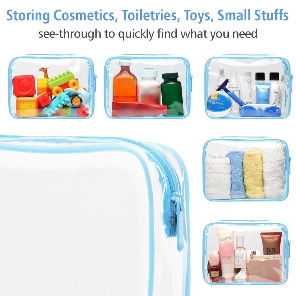 PACKISM TSA Approved Toiletry Bag - Clear Makeup Bag for Travel, Light Blue