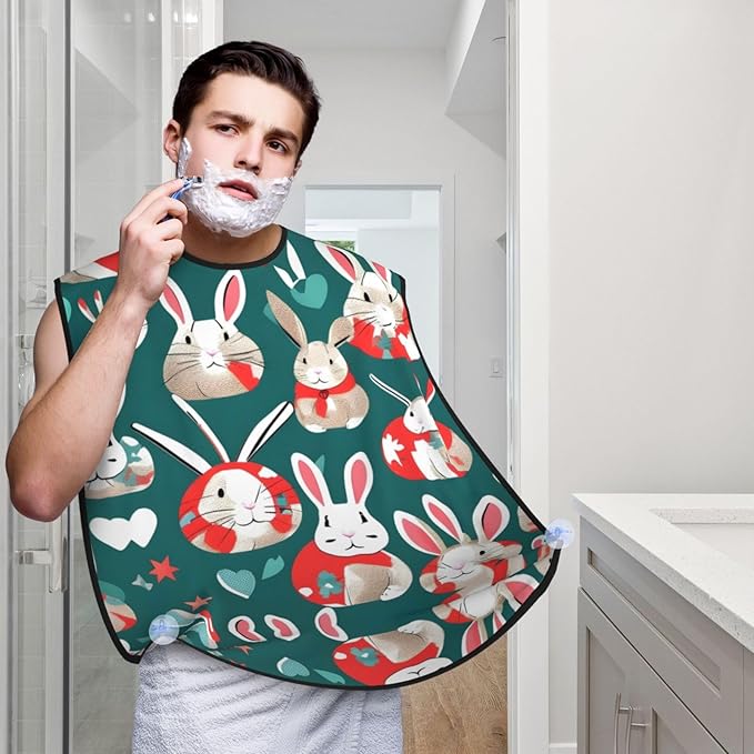 Magic Mushrooms Print Beard Bib Shaving Apron, Beard Hair Trimming Cape Gift For Dad