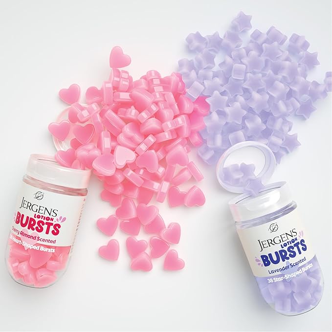 Jergens Lavender Lotion Bursts, Squishy Star-Shaped Moisturizer Bursts, Gifts for Teen Girls or Boys, 38 Ct