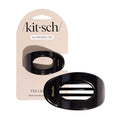 Kitsch Small Flat Claw Clips for Women - Stylish Flat Hair Clips, Strong Hold for Thick & Fine Hair | Non-Slip for Secure, Comfortable All-Day Wear - Black
