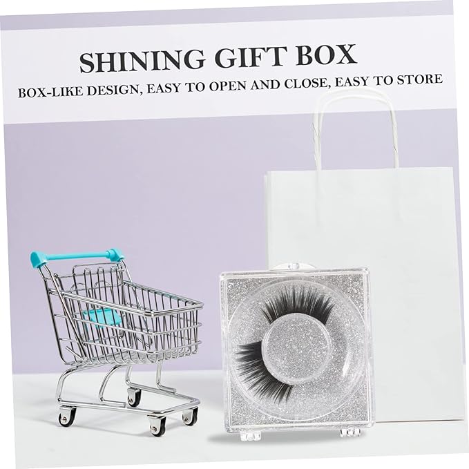 WOONEKY 6pcs Transparent False Eyelash Storage Box Compact Organizer for Packing and Travel Beauty Salons and Personal Use