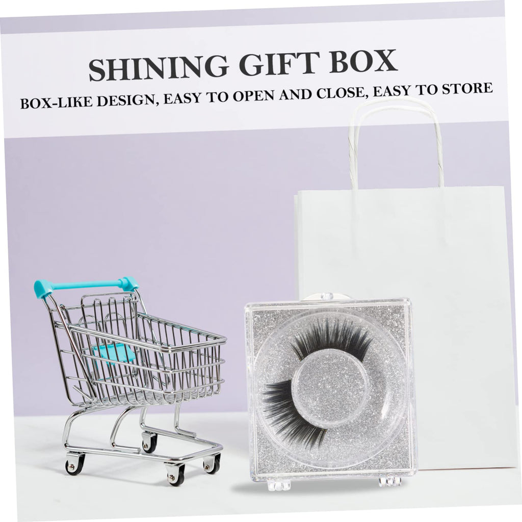 WOONEKY 6pcs Transparent False Eyelash Storage Box Compact Organizer for Packing and Travel Beauty Salons and Personal Use