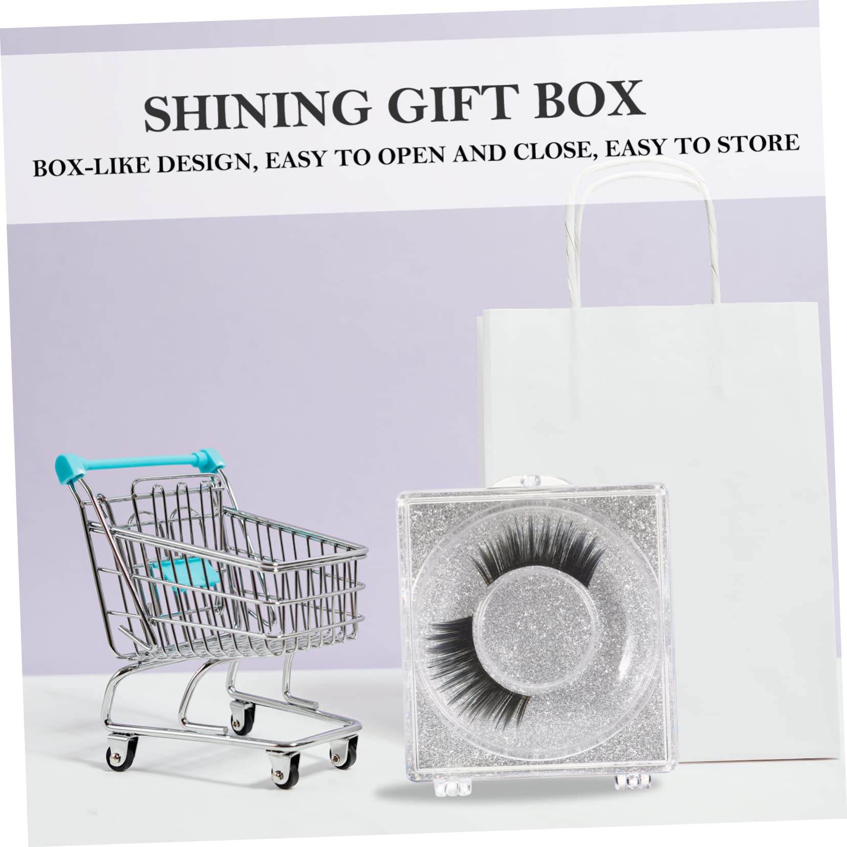 WOONEKY 6pcs Transparent False Eyelash Storage Box Compact Organizer for Packing and Travel Beauty Salons and Personal Use