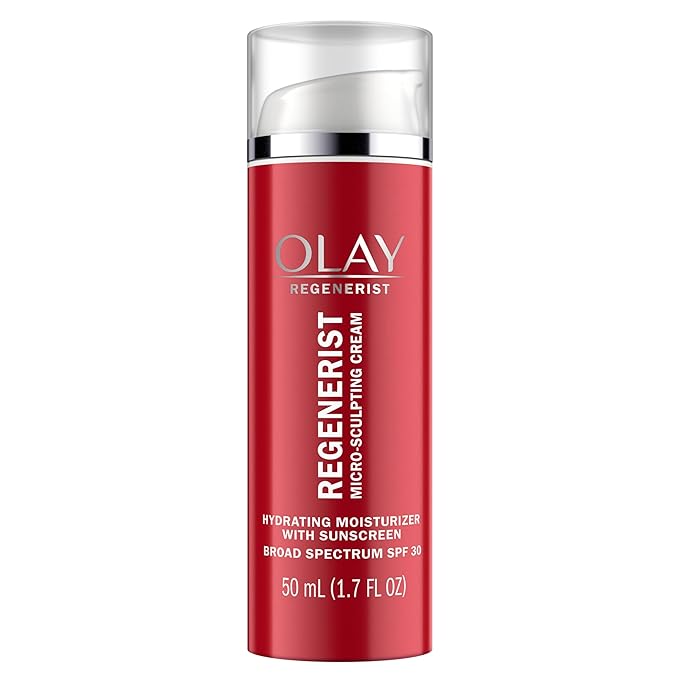 Olay Regenerist Advanced Anti-Aging Face Moisturizer for All Skin Types, Micro-Sculpting Cream with Broad Spectrum SPF 30, Reduces Wrinkles, Firms and Plumps Skin, Dermatologist Tested, 1.7 oz