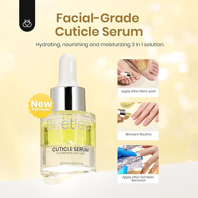 Beetles 20ml Cuticle Oil Nail Oil Care for Nail, Hydrating Oil For ed Cuticles, Remedy For Damaged Skin & Thin Nails Vitamin E, Rice Bran & Sweet Almond Oils Softener Nail Gift