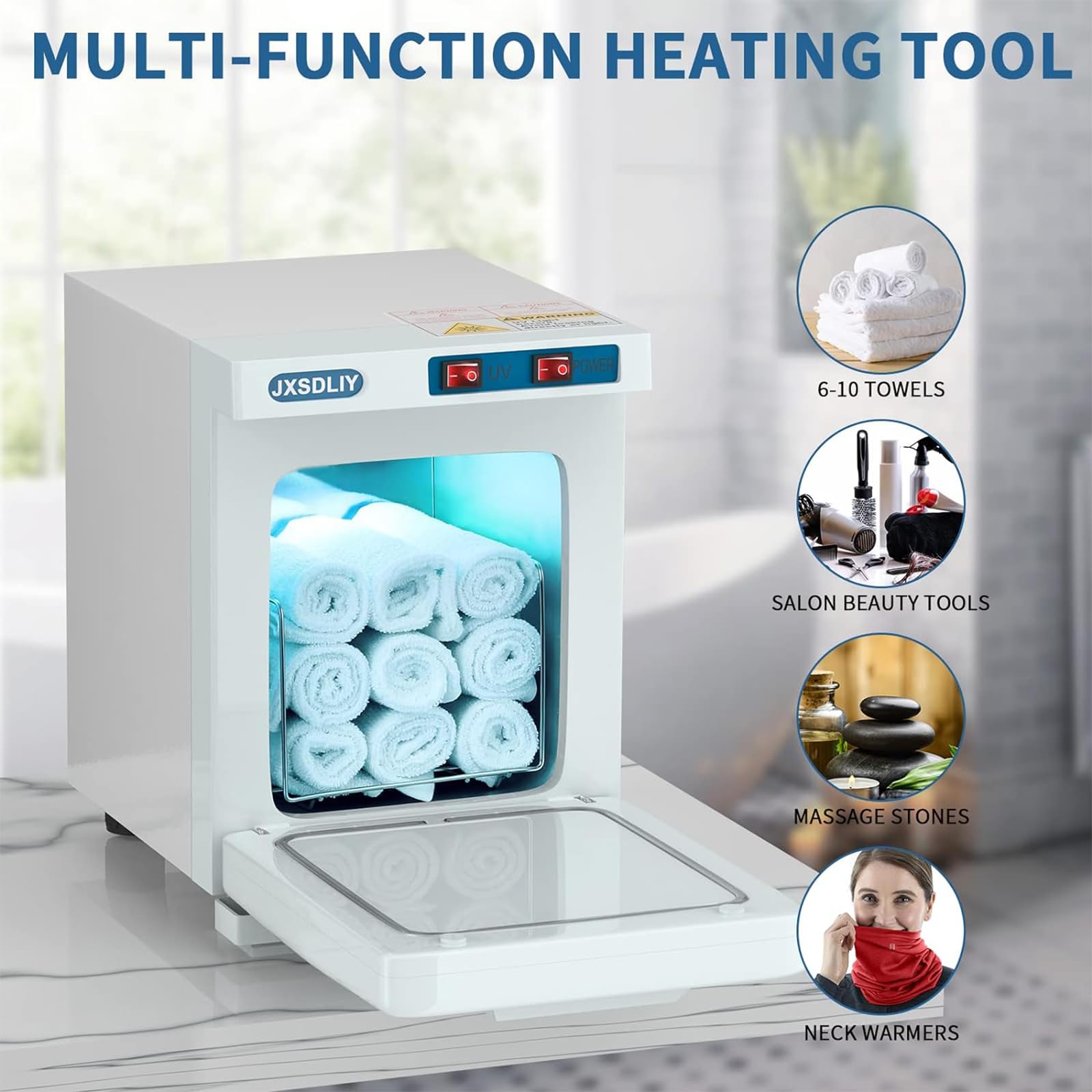 JXSDLIY Small Hot Towel Warmer for Spa Home Salon Esthetician 2-in-1 5L Mini Personal Hot Towel Cabinet Towel Warmers Spa, Fast Heating Towel Heater Towel Steamer for Facials…