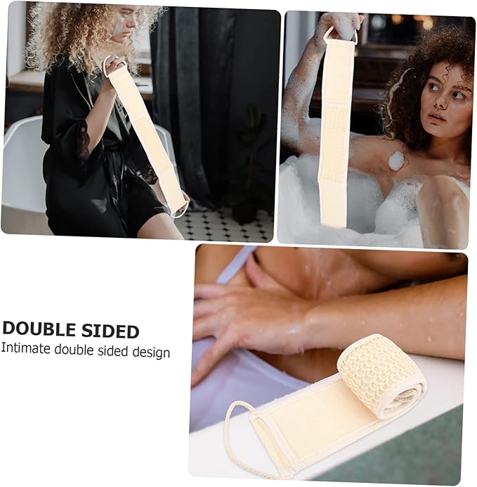 HAKIDZEL 2Pcs Exfoliating Bath Scrubber Shower Back Strap Spa Skin Cleaning Brush for Men Women for Reaching Hard to Access Areas for Smooth Skin