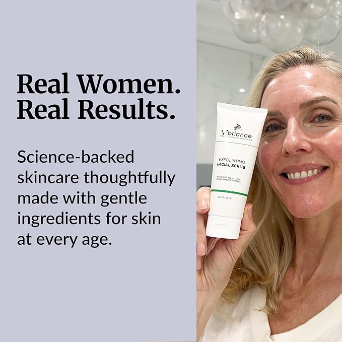 Vibriance Ultra-Gentle Face Scrub, 4 fl oz - Exfoliating Facial Wash Unclogs Pores - Sulfate and Paraben-Free Exfoliator For All Skin Types - Made with Natural Ingredients