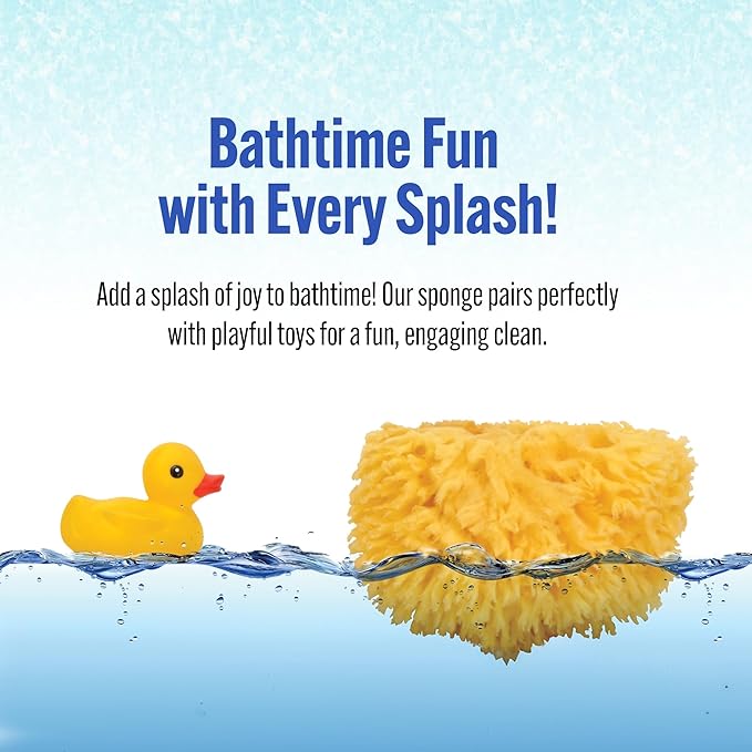 Baby Buddy Absorbent Natural Bath Sponge, Ultra Soft Premium Sea Wool Sponge, Soft on Baby's Tender Skin, Bath Accessories Baby and Kids, Infant Bath, Biodegradable, Hypoallergenic, 2pk, 4in