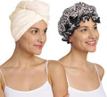 Turbie Twist Microfiber Hair Towel Wrap & Stylin' Shower Cap for Beauty, Travel, Gifting - Luxury Shower Cap & Hair Turban - Beauty Essentials for Personal Care - Tan & Leopard Print