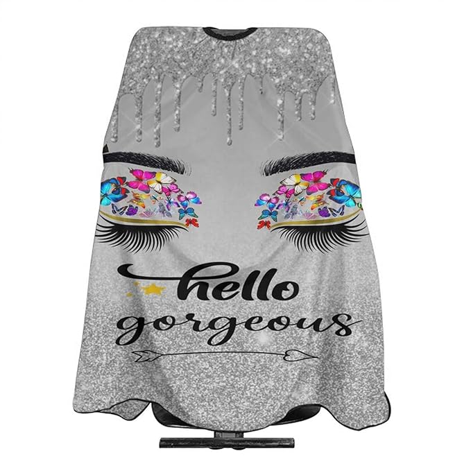 Barber Cape Hello Butterflies Gorgeous Silvery Glitters Salon Hair Cut Apron Barbershop Kits For Women 55''X66''