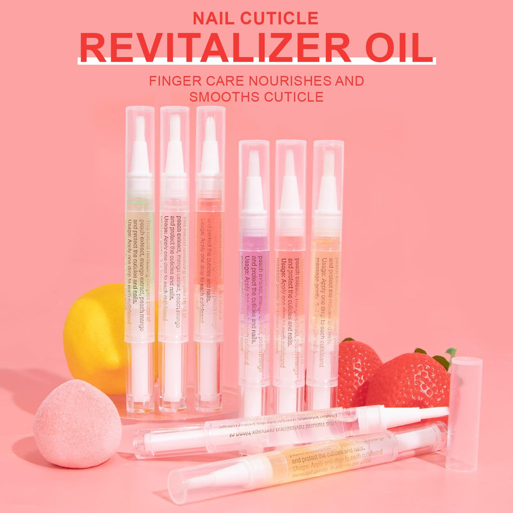 Meschett 3PCS Nail Cuticle Oil Pens with Nail File, Natural Cuticle Oil for Nail Care, Moisturizing Nail Oil for Dry Nails & Cuticles (Lavender & Watermelon & Osmanthus flowers Flavor)