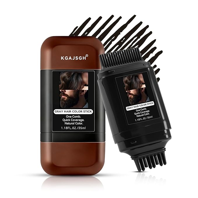 Gray Hair Color Stick, Portable Touch-Up Pen, Hair Color Comb For Men & Women, Instant Coverage for White Hair & Beard, Quick-Dry & Non-Fading