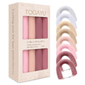 Togayu Heatless Curling Rods for Overnight Curls - Jumbo Soft Hair Rollers to Sleep in, No-Damage Flexi Rods with Silk Scarf - For All Hair Types and Texture - 8pcs White