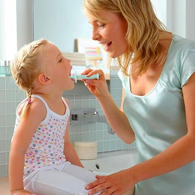 Infant Teether Toothbrush - 360° Baby Toothbrush with Suction Base, Soft Silicone Toddler Teething Toys, Pacifier Style Gum Massagers, Safe Chewable Care | for 6-12 Months Newborns Babies