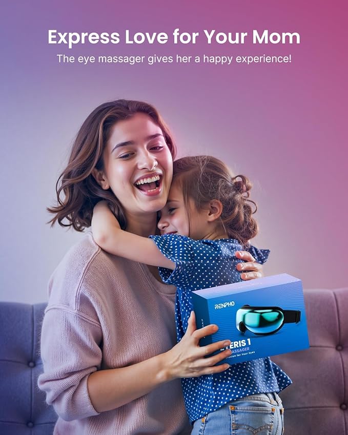 RENPHO Eyeris 1 Eye Massager with Heat, FSA Eligible HSA, Smart Heated Eye Mask for Eye Care, Dry Eyes, Head Tension & Strain Relief, Birthday Gifts for Women and Men