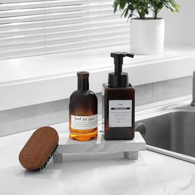 Wood Bathroom Tray Farmhouse Decor Kitchen Soap Holder, 8.7" X 3.6" White