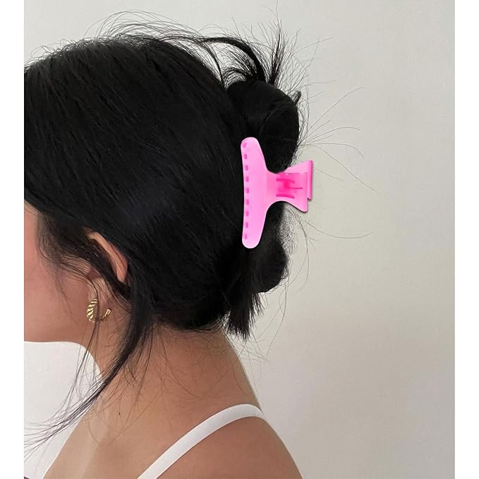 BAHABY Hair Clips for Styling Sectioning 12 PCS Pink Hot Pink Butterfly Clamps Hair Claw Clips Pro Salon Hair Clips for Styling, Sectioning, Cutting and Coloring