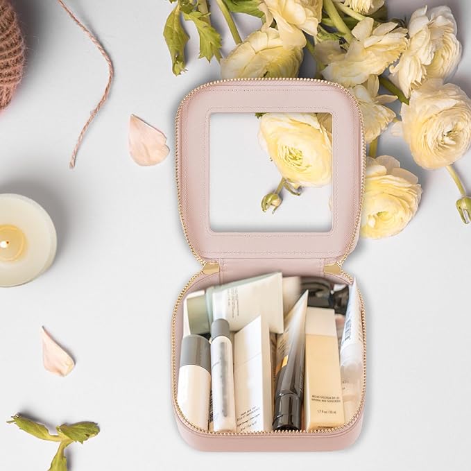 Prite Clear Makeup Bag Small Travel Cosmetic Case Toiletry Bag for Women