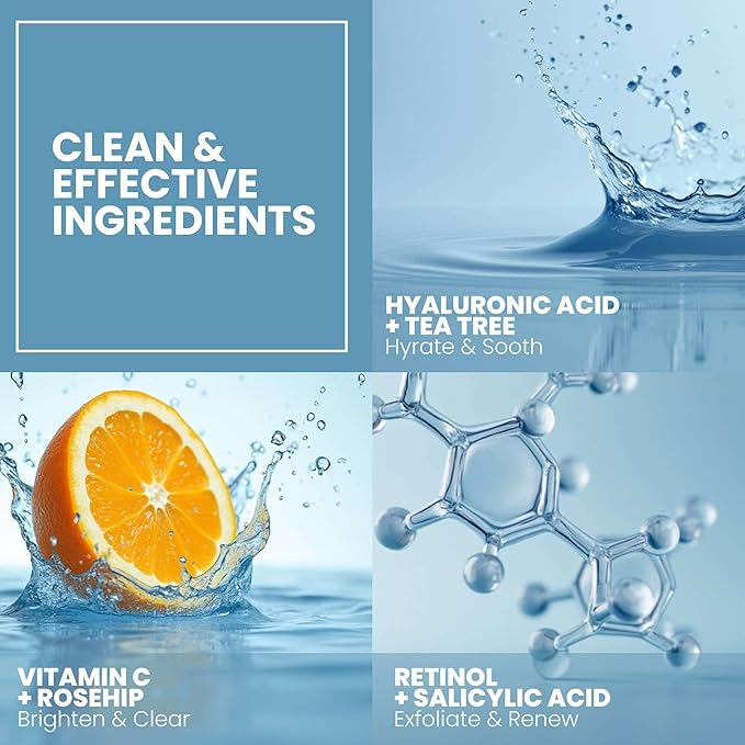 Eva Naturals Vitamin C Serum for Face – Anti Aging Dark Spot Remover & Corrector with Retinol, Hyaluronic Acid, Niacinamide & Salicylic Acid – Brightening, 1 fl oz
