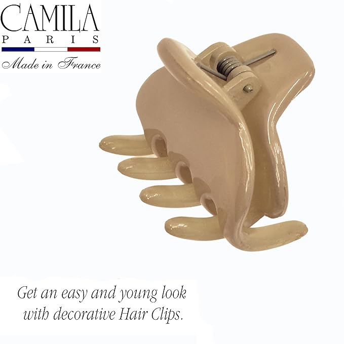 Camila Paris CP3734 French Hair Clip for Women, Small 2 inches Girls Hair Claw Clips Jaw Fashion Durable and Styling Hair Accessories for Women, Strong Hold No Slip Grip, Made in France