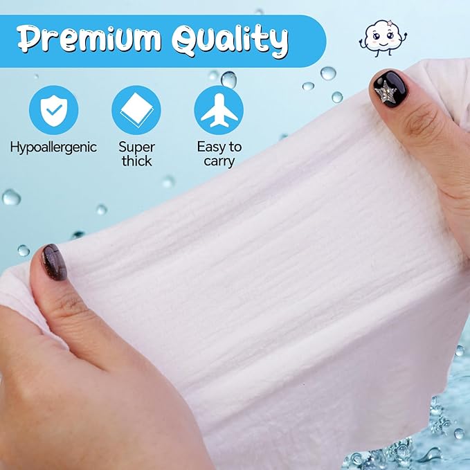Cottonessence Premium Compressed Towels (50-Pack) - 9.4" x 11.8" Individually Wrapped Coin Tissues, Portable Towels for Travel, Hiking, Gym, Spa, Beauty Salon, Makeup, Baby Care, Outdoor Use