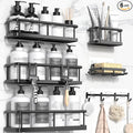 YASONIC Shower Caddy Adhesive, Rustproof Shower Shelves for Inside shower, No Drilling Bathroom Organizers and Storage, 6 Pack Large Capacity Bathroom Caddy for Kitchen & Home Decor-XXL Size