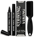 Striking Viking Beard Pencil & Bristle Brush for Men - Jet Black, 2 Pack