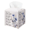Leather Square Tissue Box Cover, Christian Floral