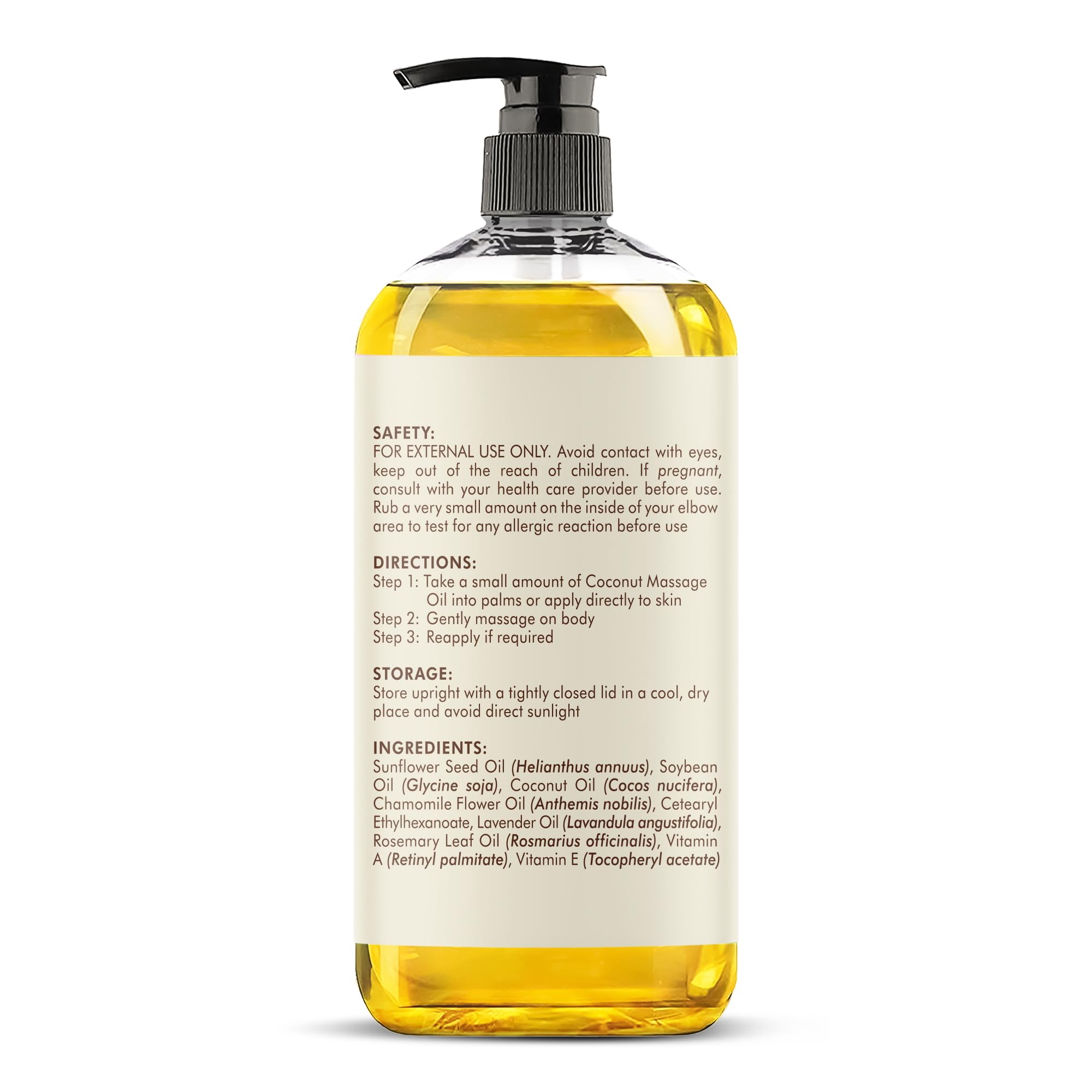 Majestic Pure Coconut Massage Oil, Moisturizing Body Oil, 8 Fl Oz