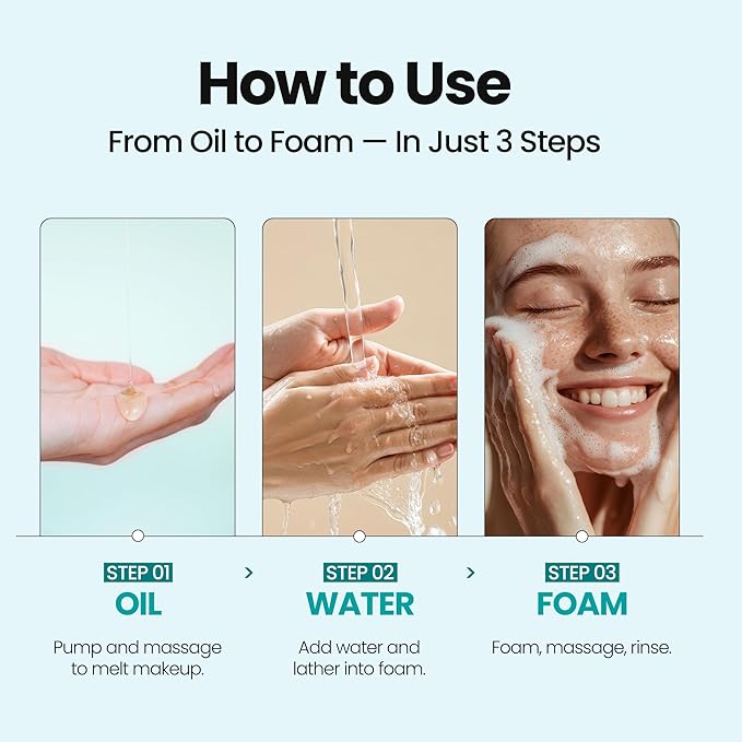[K-Beauty] Blue Tansy Oil to Foam - All-in-One Korean Face Wash Oil-Based Foaming Facial Cleanser - Excess Sebum & Oil Control - Gentle Makeup Deep Cleansing Oil for Oily Skin Types 3.88 fl oz