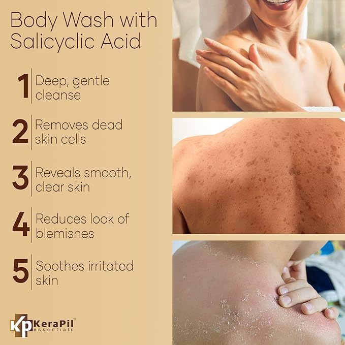 KERAPIL Exfoliating Body Wash, Coconut and Vanilla, 16 fl oz x 2