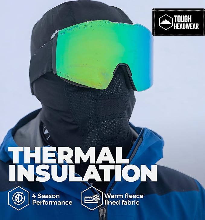 Tough Headwear Balaclava Ski Mask for Men and Women - Winter Shiesty Mask Cover - Cold Weather Full Face Masks - Snow Gear for Skiing, Snowboarding, Running & Motorcycle - Black