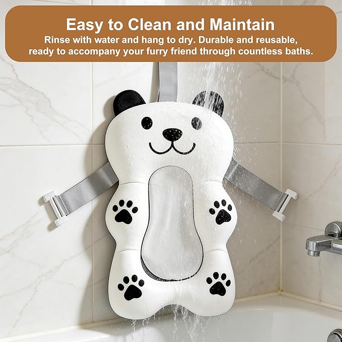 Xinghuifu Dog Bathing Comfort mat– Floating Soft Non-Slip Pad with Adjustable Safety Straps for Small & Medium Dogs, Soothing Bathtub Cushion for Pets