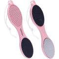 YIOYOODA 4-in-1 Nano Glass Foot Callus Remover, Professional Foot File (Glass, Rasp & Sand Paper), Durable Foot Scrubber Pedicure Tools for Hard and Dead Skin Remover, Soft Smooth Feet, 2 Pcs Pink