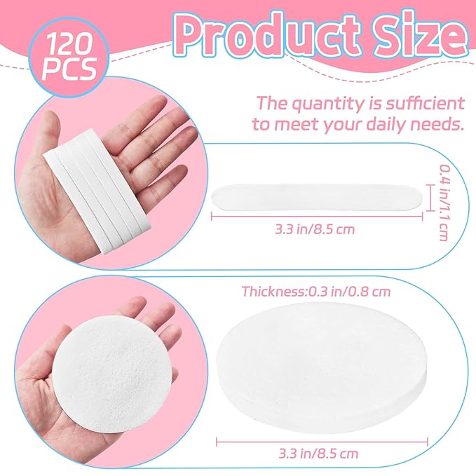 120 Pcs Facial Sponges Compressed,Facial Cleansing Pads,Natural Cosmetic Spa Sponges for Facial Cleansing,Exfoliating Face Sponges for Makeup Removal,Washing