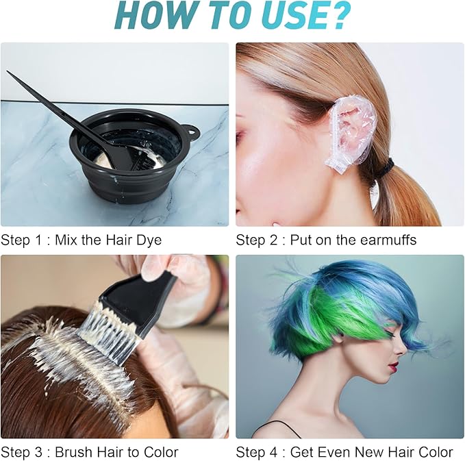 Xarchy 12 Pcs Hair Bleach Kit Professional Hair Coloring Products with Hair Dye Brush, Hair Color Bowl, Earmuffs, Hair Clips for Salon Hair Dye, Hair Color at Home, Hair Highlighting